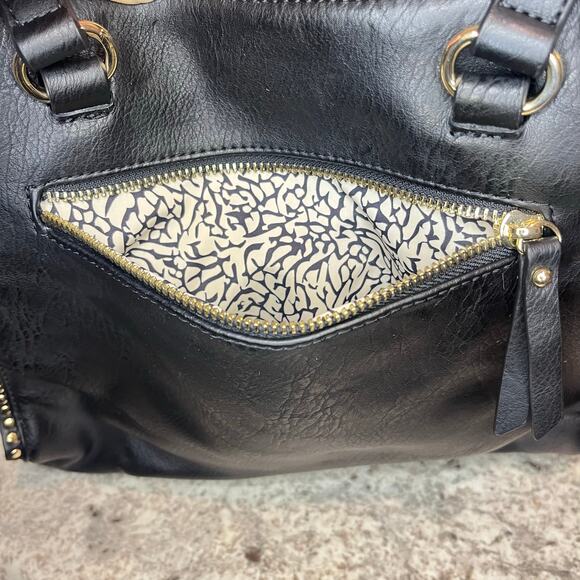 INC International Concepts Black Tote Bag w/ Gold Studs - Picture 10 of 14